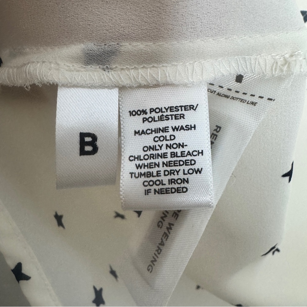 LOFT Cream Star Print Button Down Blouse | Celestial Indie - Picture 5 of 6